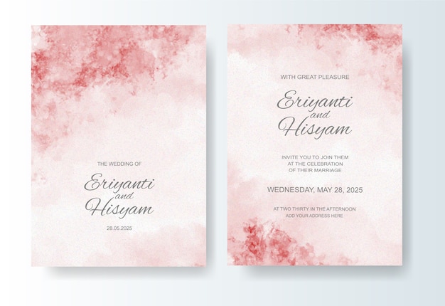 Invitación de boda con acuarela abstracta splash