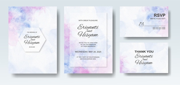 Invitación de boda con acuarela abstracta splash