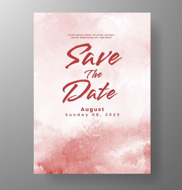 Invitación de boda con acuarela abstracta splash