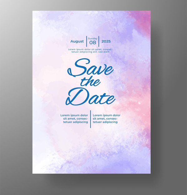 Invitación de boda con acuarela abstracta splash