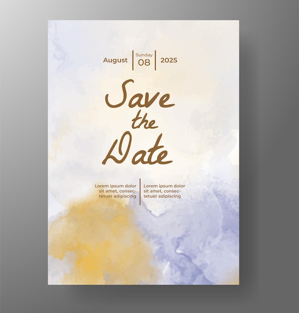 Invitación de boda con acuarela abstracta splash