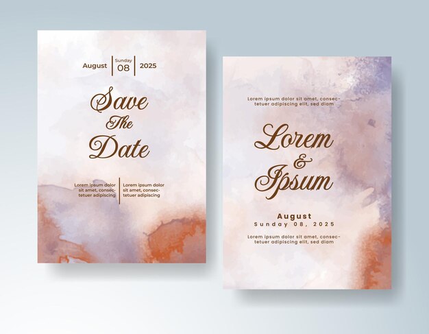 Invitación de boda con acuarela abstracta splash