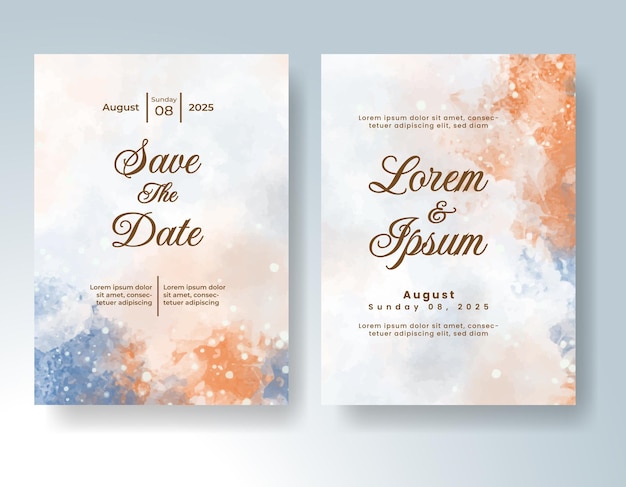 Invitación de boda con acuarela abstracta splash