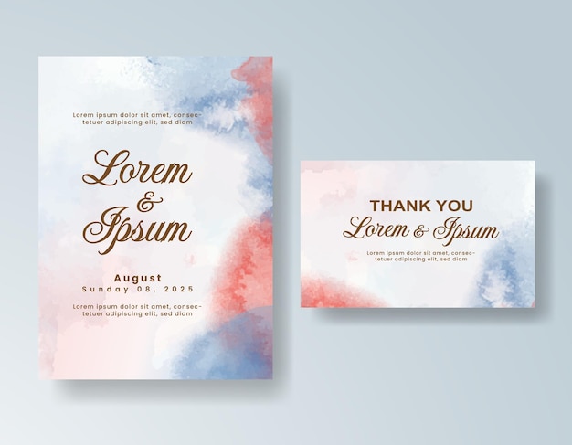 Invitación de boda con acuarela abstracta splash
