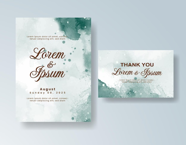 Invitación de boda con acuarela abstracta splash