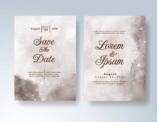 Invitación de boda con acuarela abstracta splash