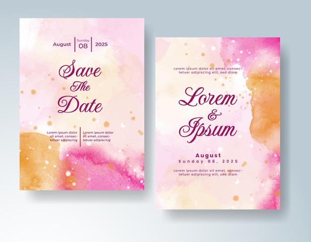 Invitación de boda con acuarela abstracta splash