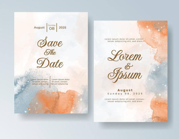 Invitación de boda con acuarela abstracta splash