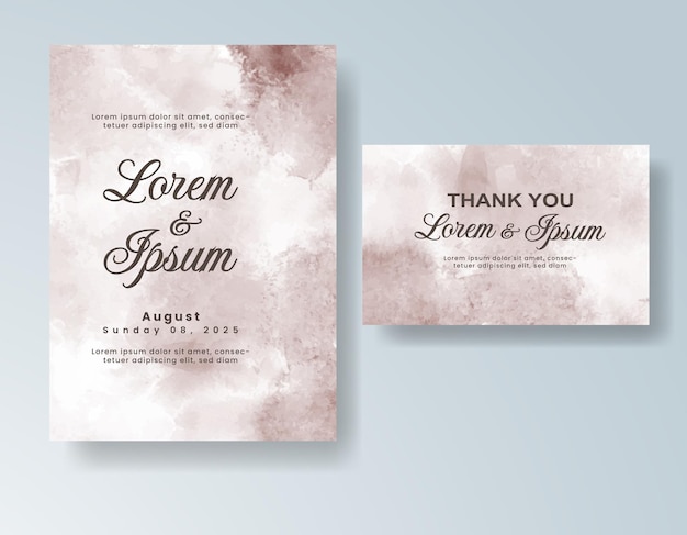 Invitación de boda con acuarela abstracta splash