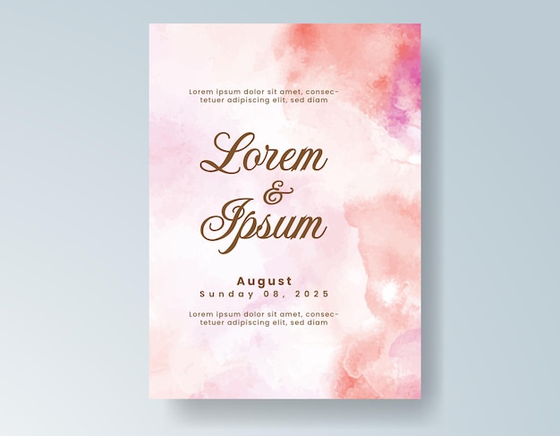 Invitación de boda con acuarela abstracta splash