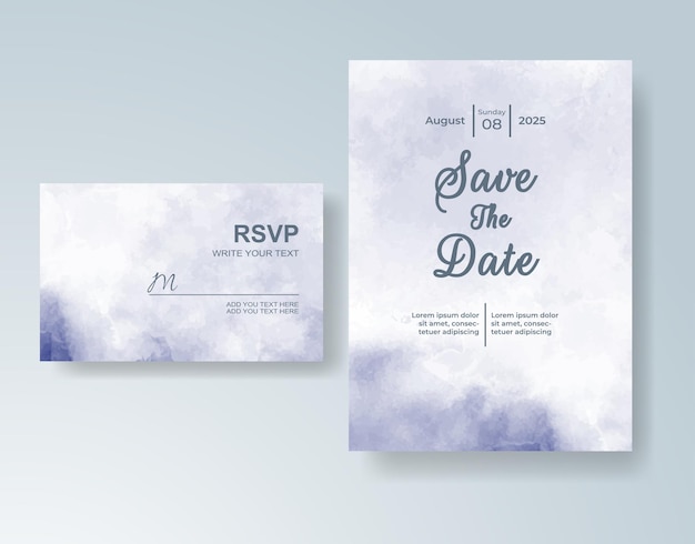 Invitación de boda con acuarela abstracta splash
