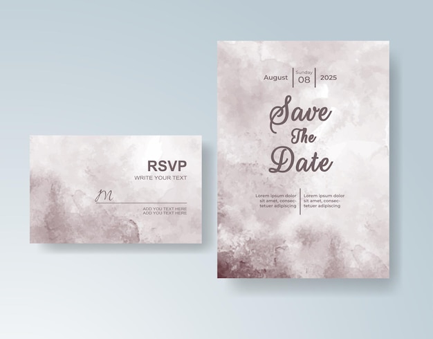 Invitación de boda con acuarela abstracta splash