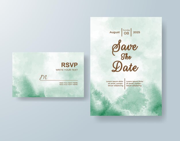 Invitación de boda con acuarela abstracta splash