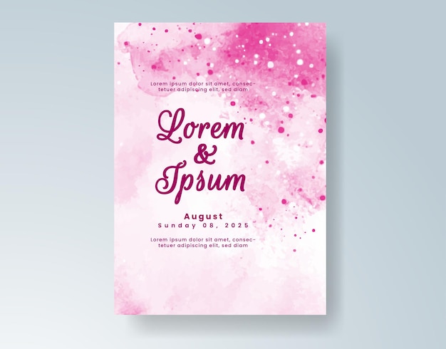 Invitación de boda con acuarela abstracta splash