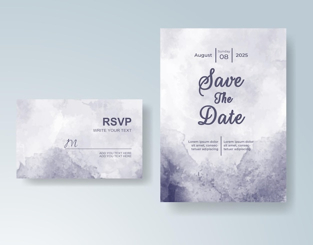 Invitación de boda con acuarela abstracta splash