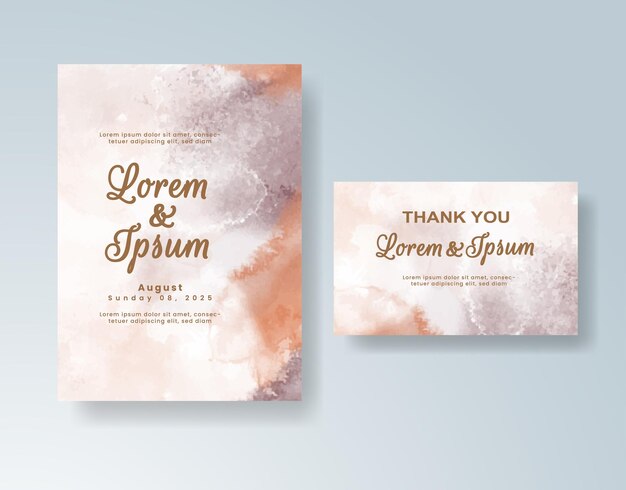 Invitación de boda con acuarela abstracta splash