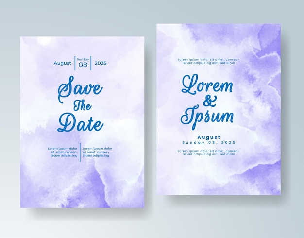 Invitación de boda con acuarela abstracta splash