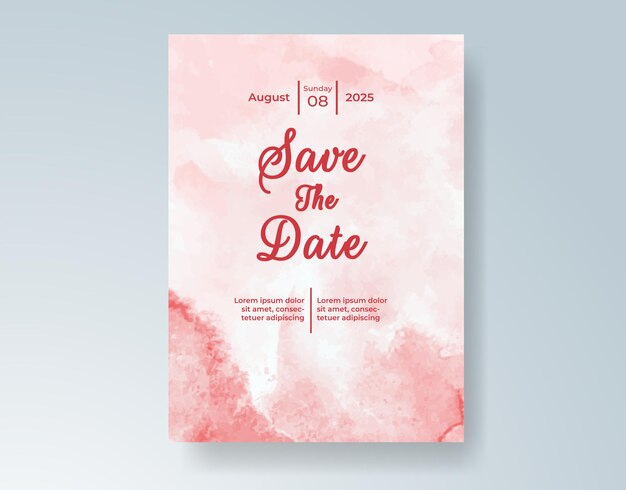 Invitación de boda con acuarela abstracta splash