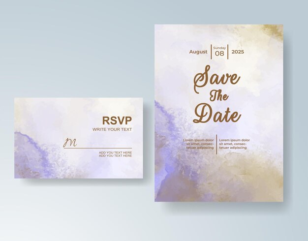 Invitación de boda con acuarela abstracta splash