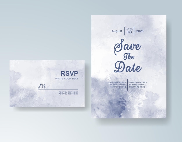 Invitación de boda con acuarela abstracta splash