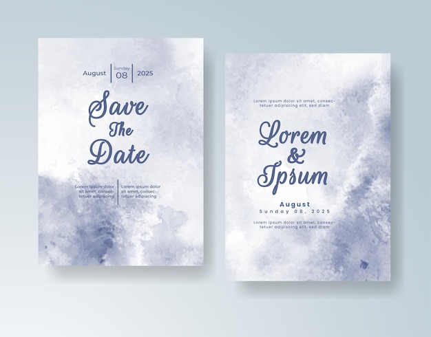 Invitación de boda con acuarela abstracta splash