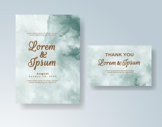 Invitación de boda con acuarela abstracta splash