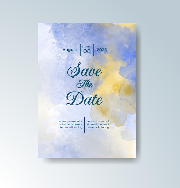 Invitación de boda con acuarela abstracta splash