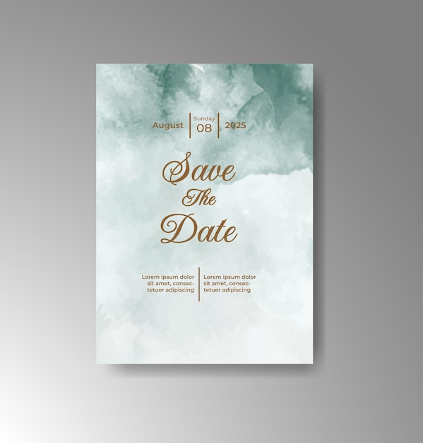 Invitación de boda con acuarela abstracta splash