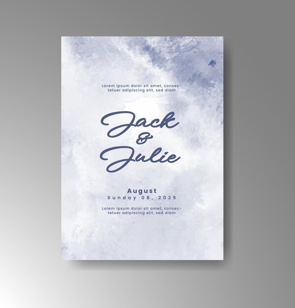 Invitación de boda con acuarela abstracta splash