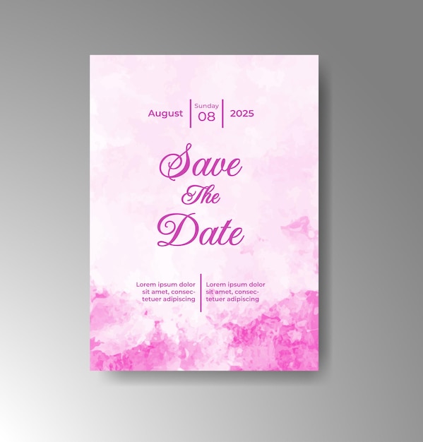 Invitación de boda con acuarela abstracta splash