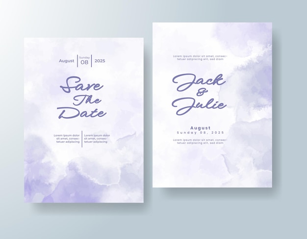 Invitación de boda con acuarela abstracta splash