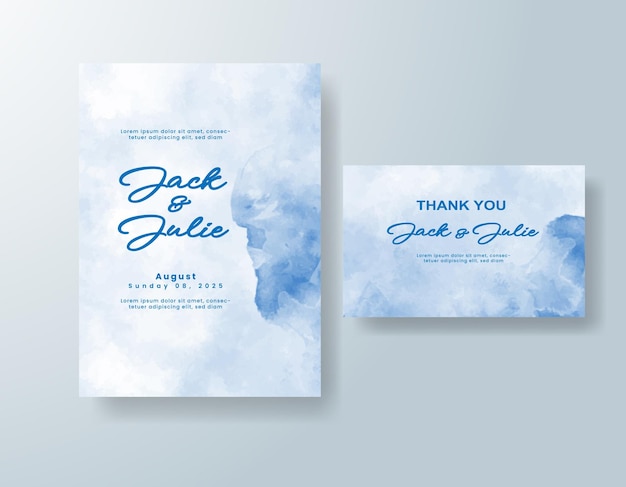 Invitación de boda con acuarela abstracta splash