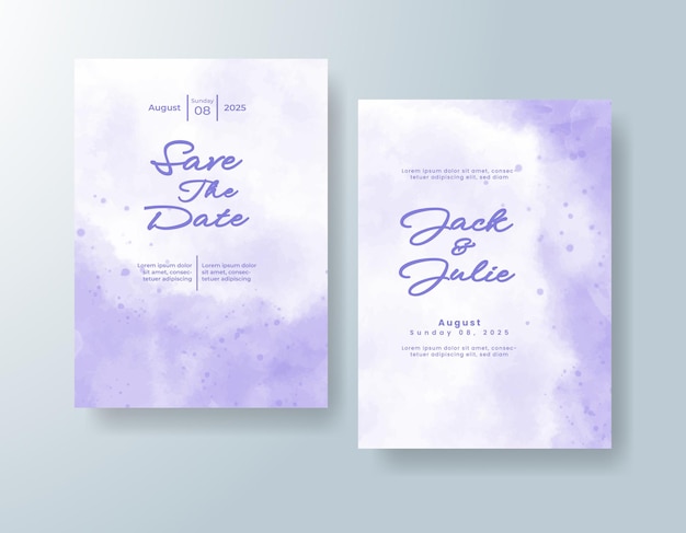 Invitación de boda con acuarela abstracta splash
