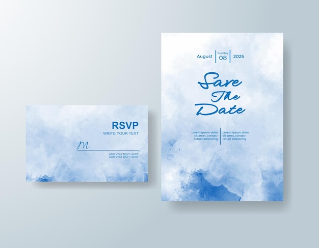 Invitación de boda con acuarela abstracta splash