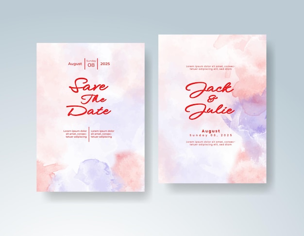 Invitación de boda con acuarela abstracta splash