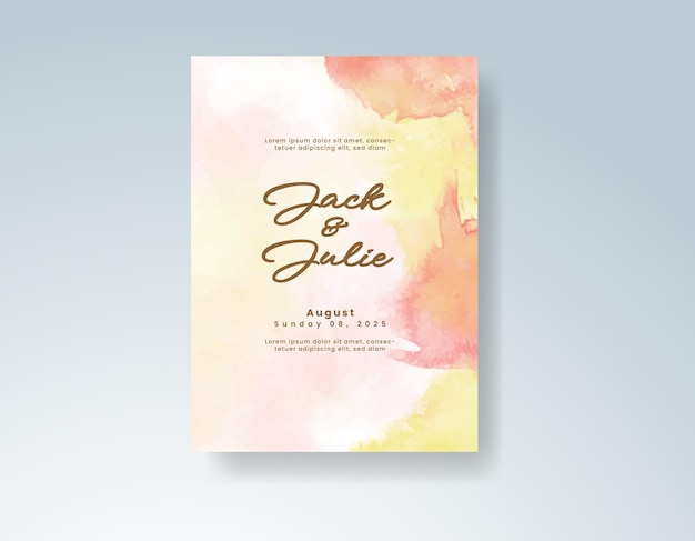 Invitación de boda con acuarela abstracta splash