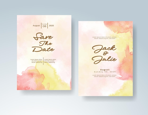 Invitación de boda con acuarela abstracta splash
