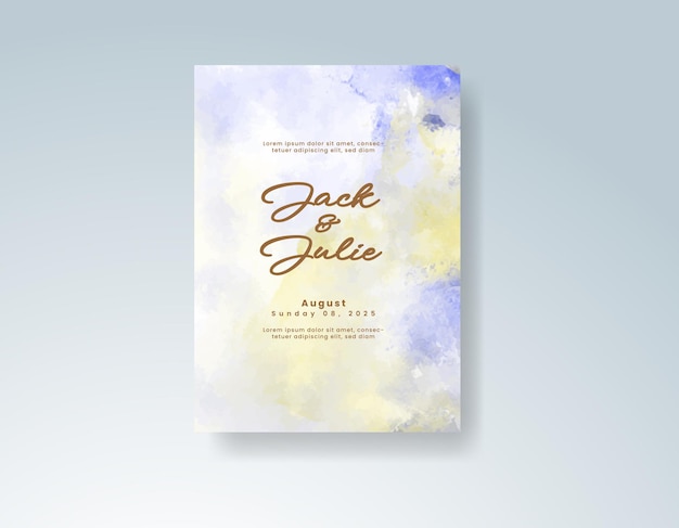 Invitación de boda con acuarela abstracta splash