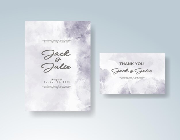 Invitación de boda con acuarela abstracta splash