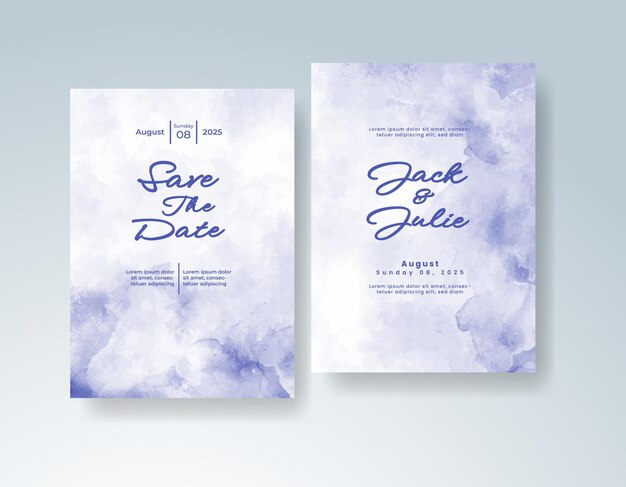 Invitación de boda con acuarela abstracta splash