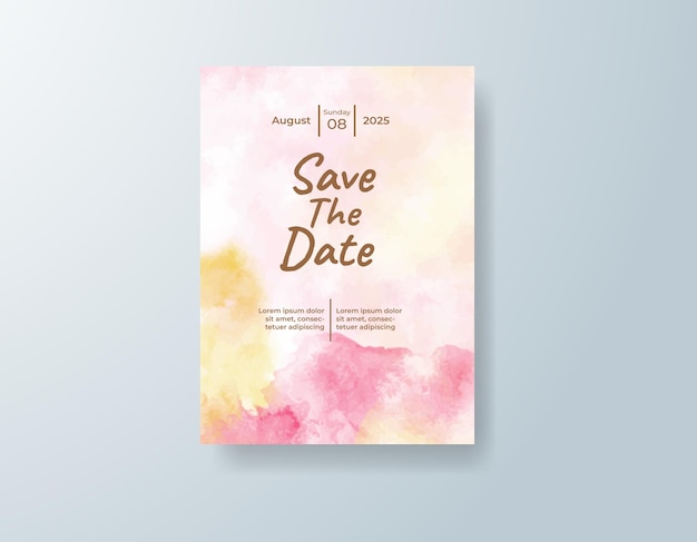 Invitación de boda con acuarela abstracta splash