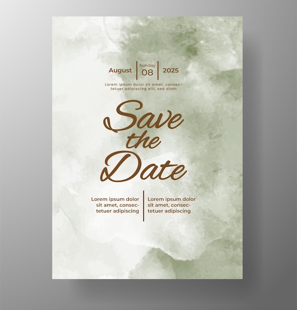 Invitación de boda con acuarela de salpicaduras abstractas