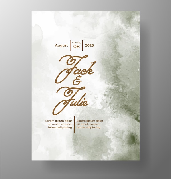 Invitación de boda con acuarela de salpicaduras abstractas