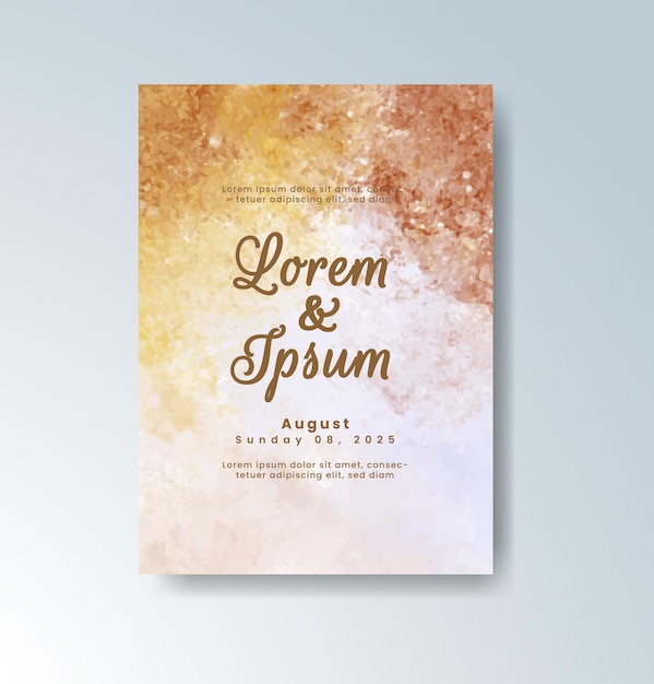 Invitación de boda con acuarela de salpicaduras abstractas
