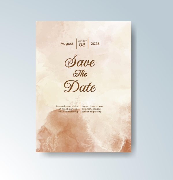 Invitación de boda con acuarela de salpicaduras abstractas