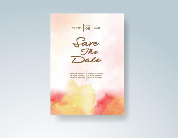 Invitación de boda con acuarela de salpicaduras abstractas