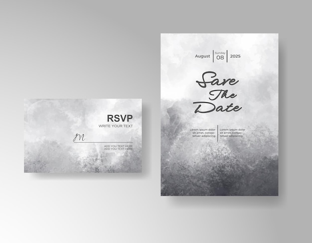 Invitación de boda con acuarela de salpicaduras abstractas