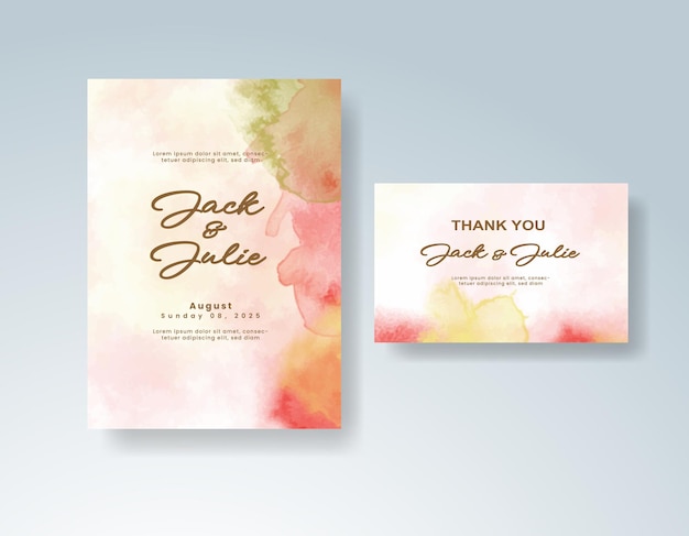 Invitación de boda con acuarela de salpicaduras abstractas