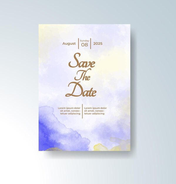 Invitación de boda con acuarela de salpicaduras abstractas