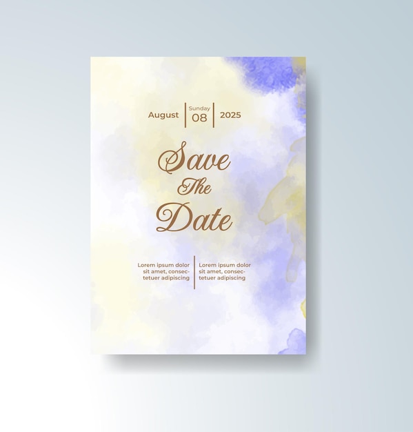 Invitación de boda con acuarela de salpicaduras abstractas